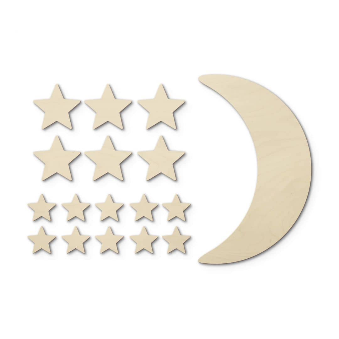 Kaeppel Holzdeko Pappel - Mond und Sterne Online Outlet