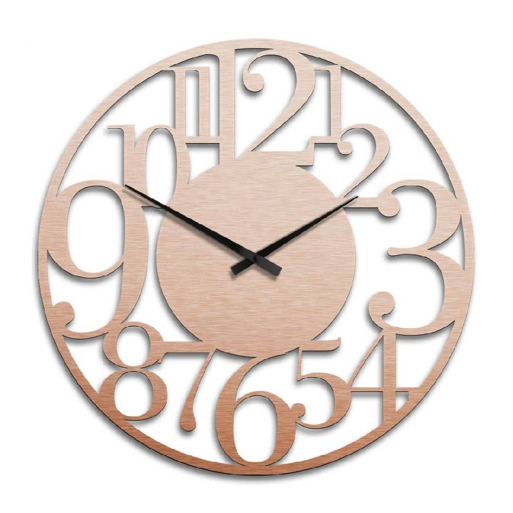 Kaeppel XXL Wanduhr Alu-Dibond-Kupfereffekt - Modern - Ø 70 cm Neuheiten