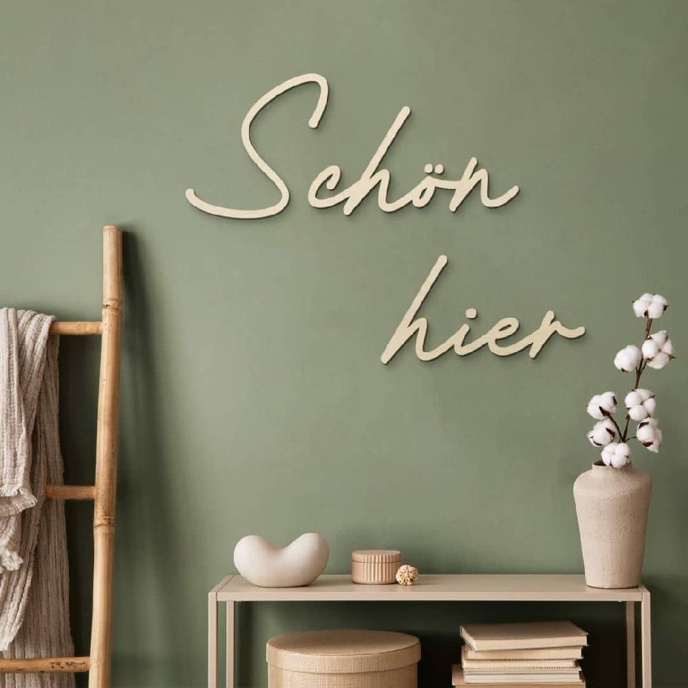 Kaeppel 3D Holz Schriftzug Schön hier - Pappel