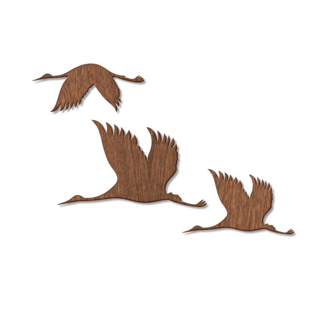 Kaeppel Holzkunst Mahagoni - Kraniche - Vogelschwarm 01 Wochenangebot