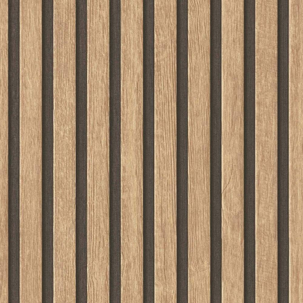 Kaeppel 3D Lamellenwand Tapete - Holzoptik Vliestapete von A.S. Creation Beige, Schwarz, Braun Begrenzte Freigabe