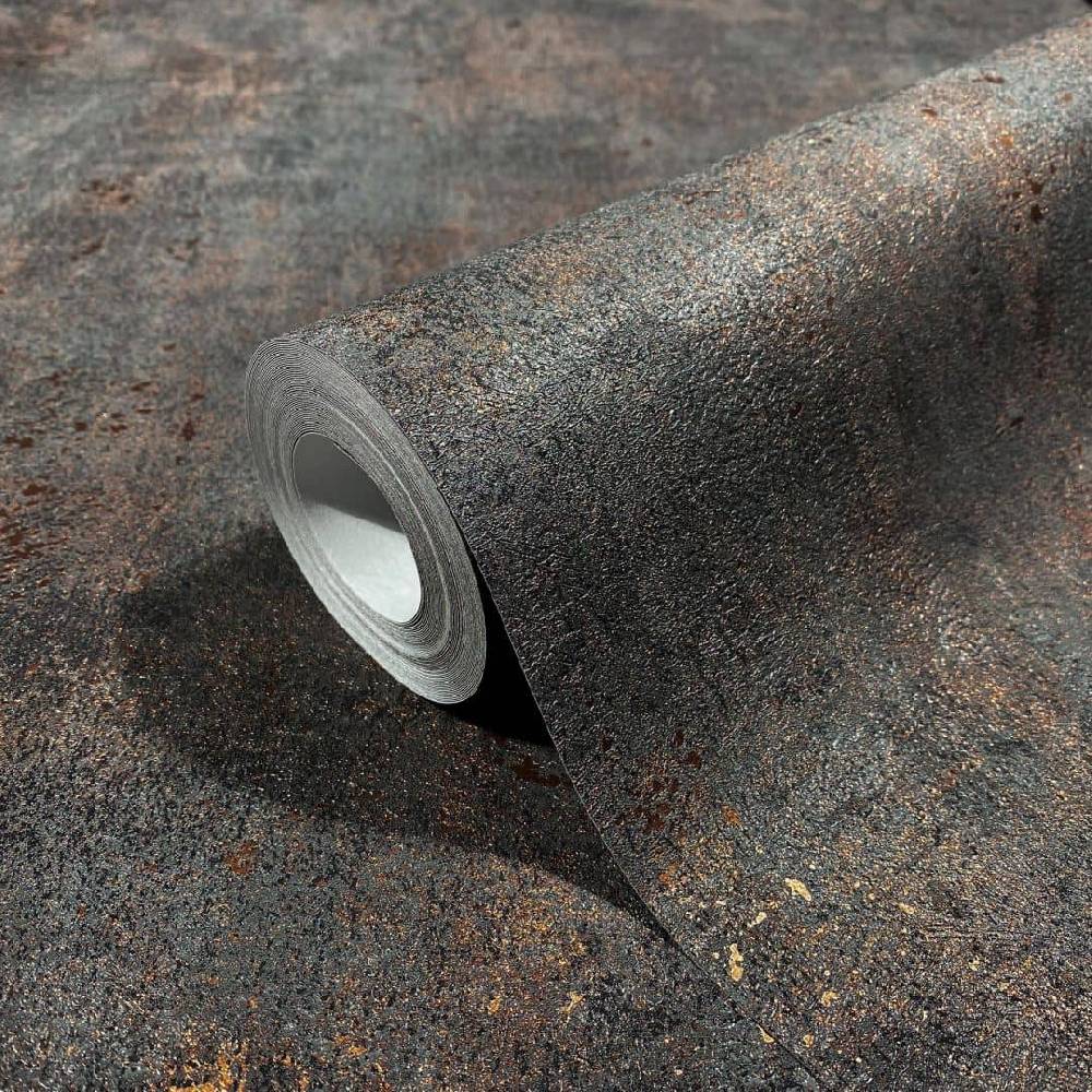 Kaeppel Vliestapete in leicht glänzender Betonoptik schwarz Uni JETZT KAUFEN