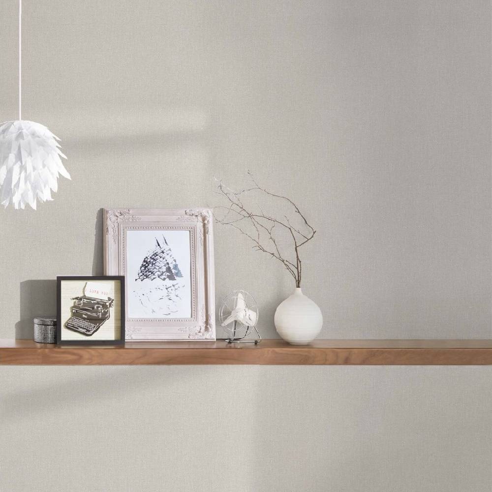 Kaeppel Vliestapete Beige einfarbig Scandinavian Stoffoptik Uni Tapete A.S. Création Bis zu 50% Rabatt