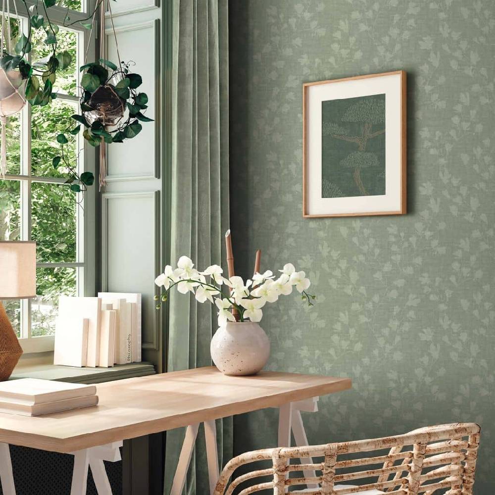Kaeppel Tapete Grüne Blätter - florale Wohnzimmer Vliestapete Küche - Nara