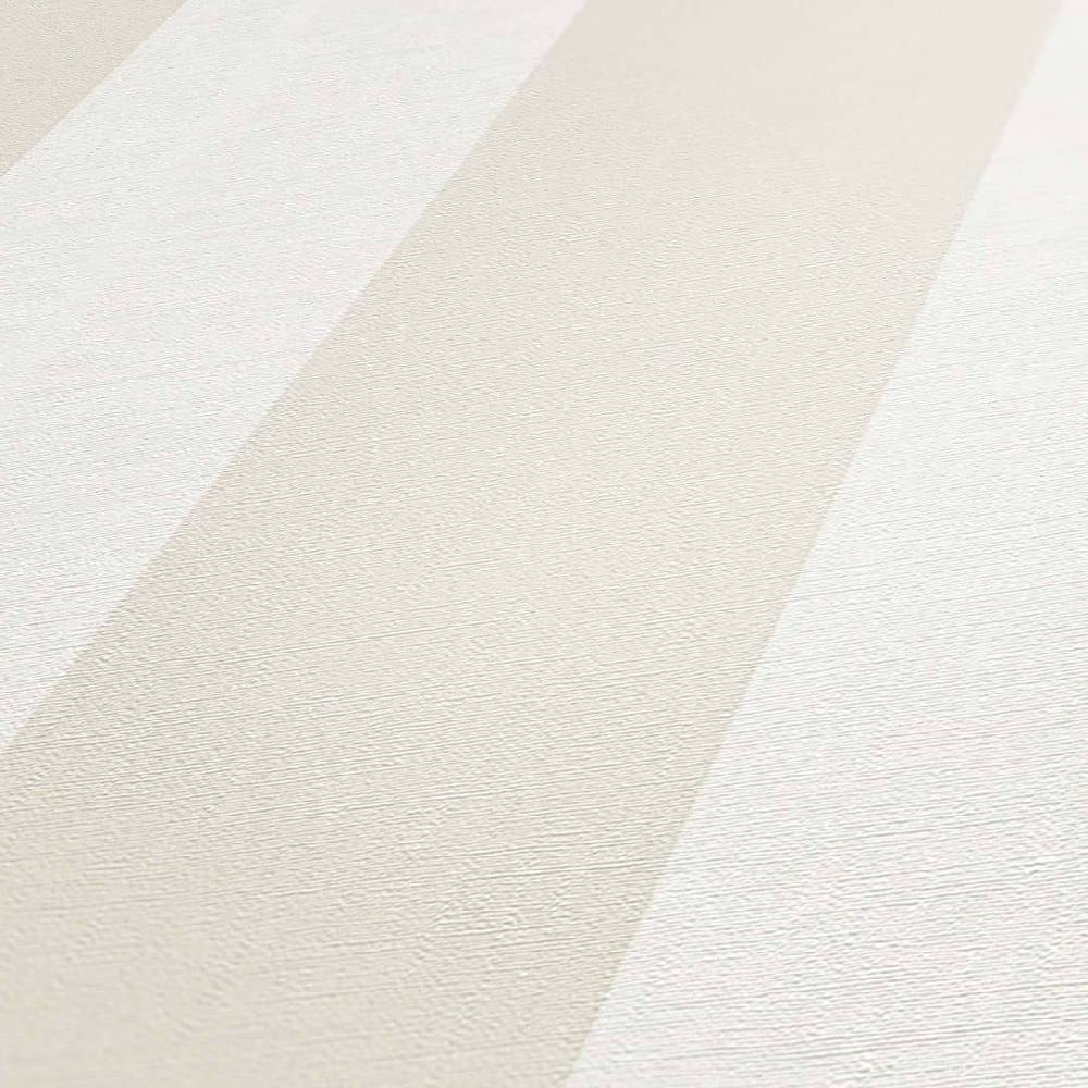 Kaeppel Streifentapete weiß beige - Vliestapete Kunst A.S. Création - matt und leicht strukturiert Begrenzt auf 3 Tage