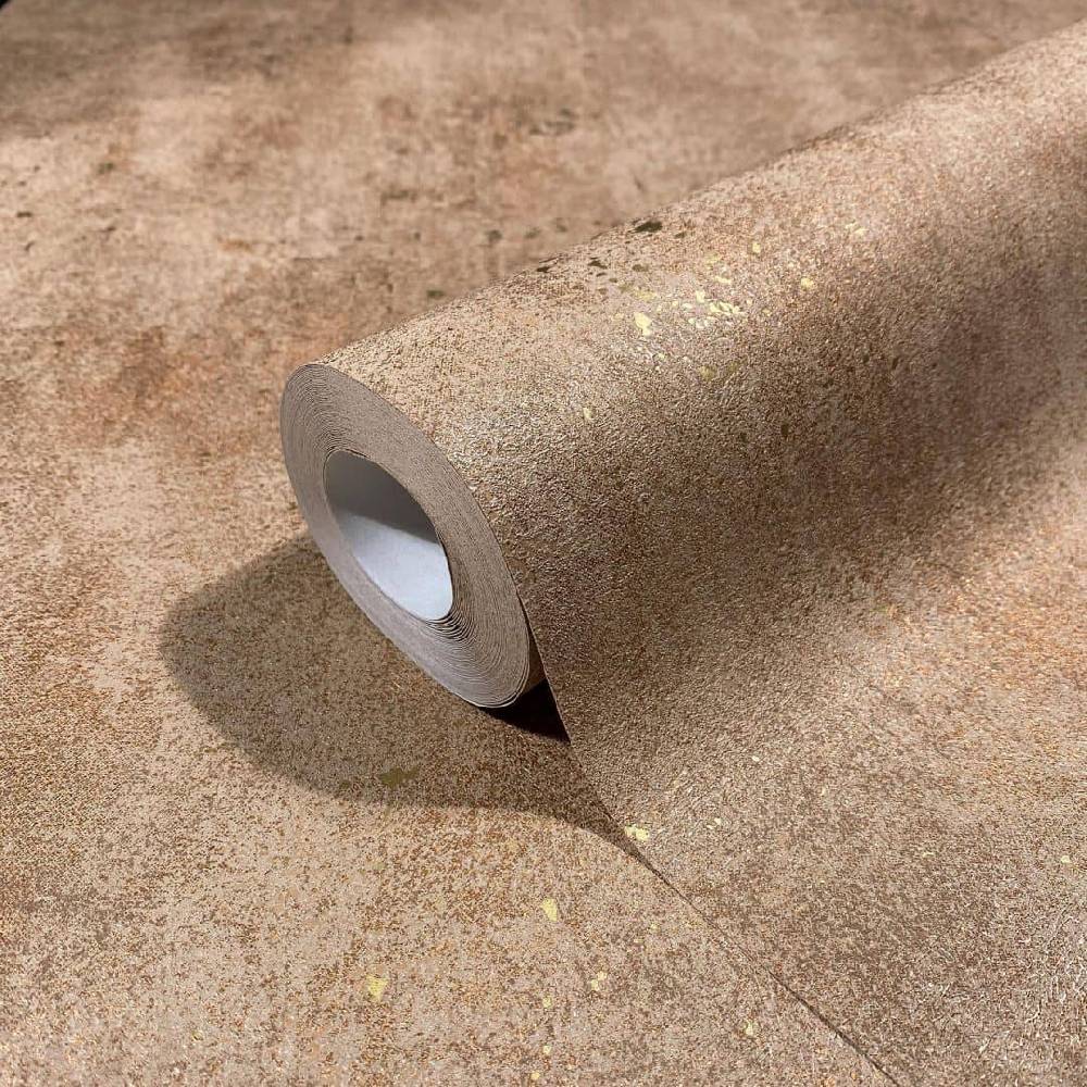 Kaeppel Vliestapete in leicht glänzender Betonoptik braun Uni Verkauf
