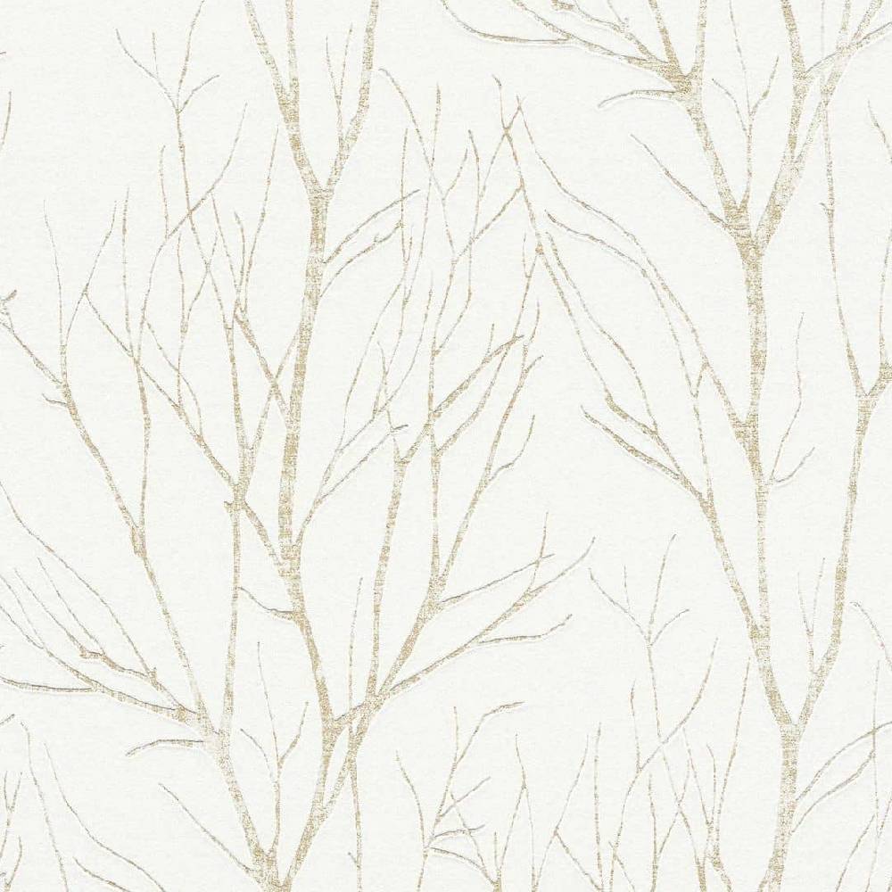 Kaeppel Waldtapete Weiß Gold - Vliestapete Natur A.S. Création Angebote