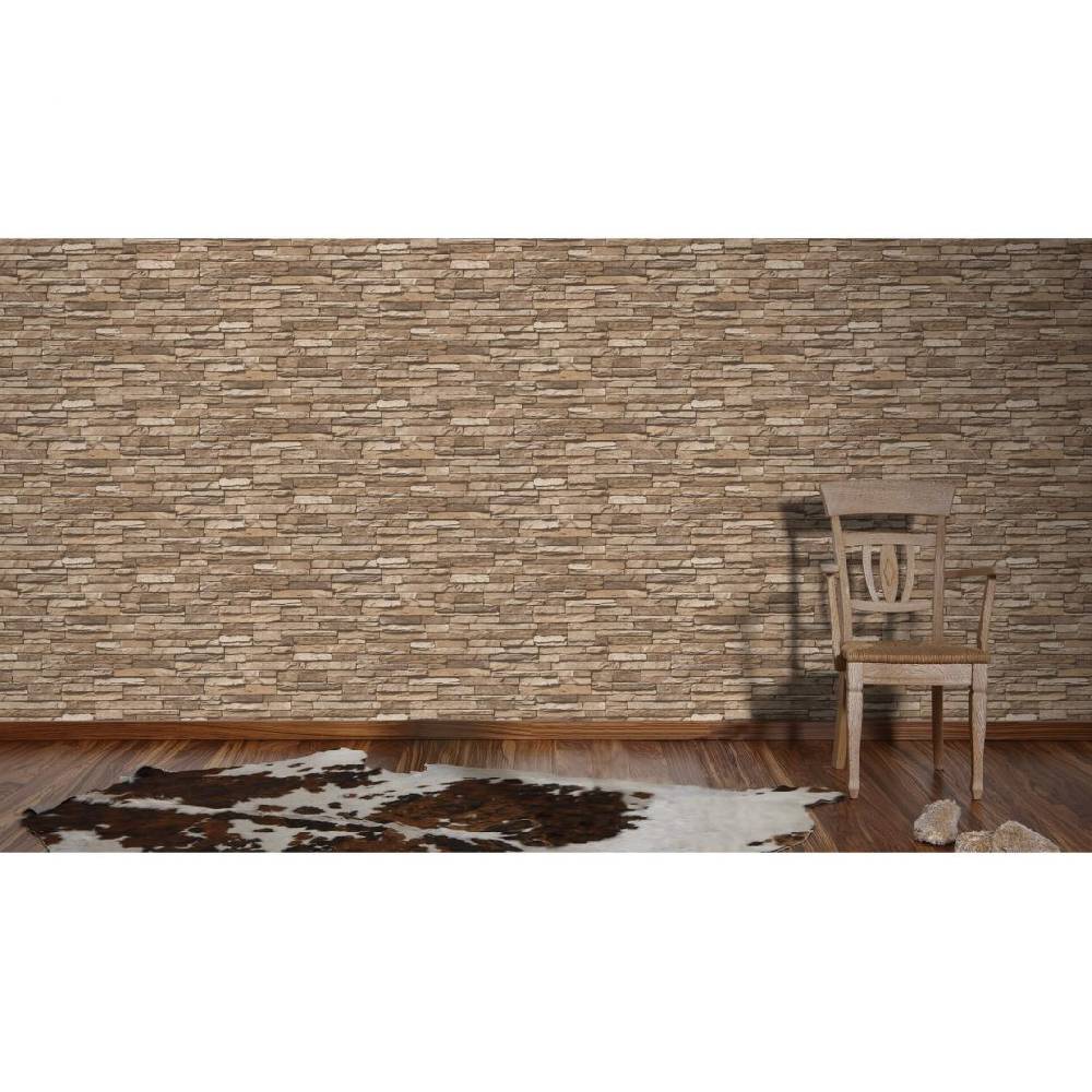 Kaeppel A.S. Création Vliestapete Wood and Stone Tapete in Steinoptik Naturstein beige, braun Günstiger Verkauf