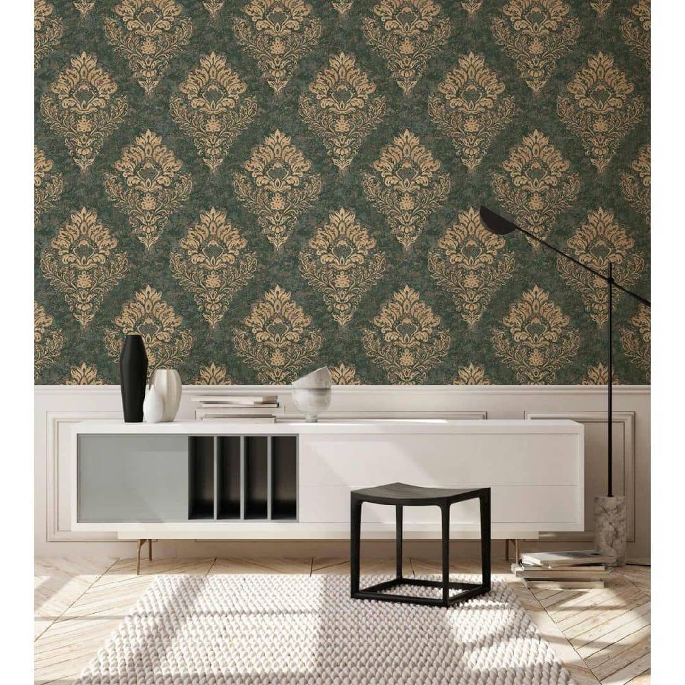 Kaeppel Barocktapete Vliestapete Livingwalls Metropolitan Stories Barocktapete von A.S. Création 379011 in beige, braun, grün Versandkostenfrei