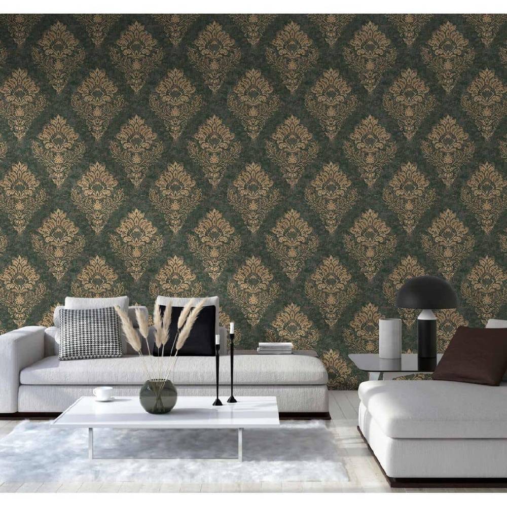 Kaeppel Barocktapete Vliestapete Livingwalls Metropolitan Stories Barocktapete von A.S. Création 379011 in beige, braun, grün Versandkostenfrei