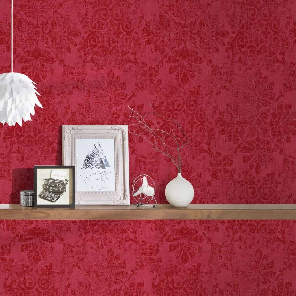 Kaeppel A.S. Création Vliestapete Memory Barocktapete mit Ornamenten Glitzereffekt metallic, rot Saisonschlussverkauf