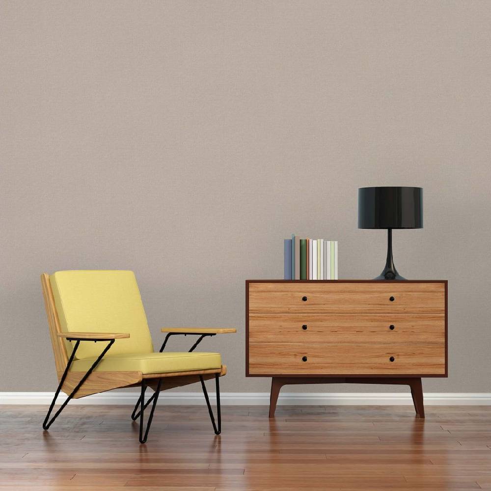 Kaeppel Tapete Greige - Uni Vliestapete Beige Grau - Stoffoptik Wandtapete