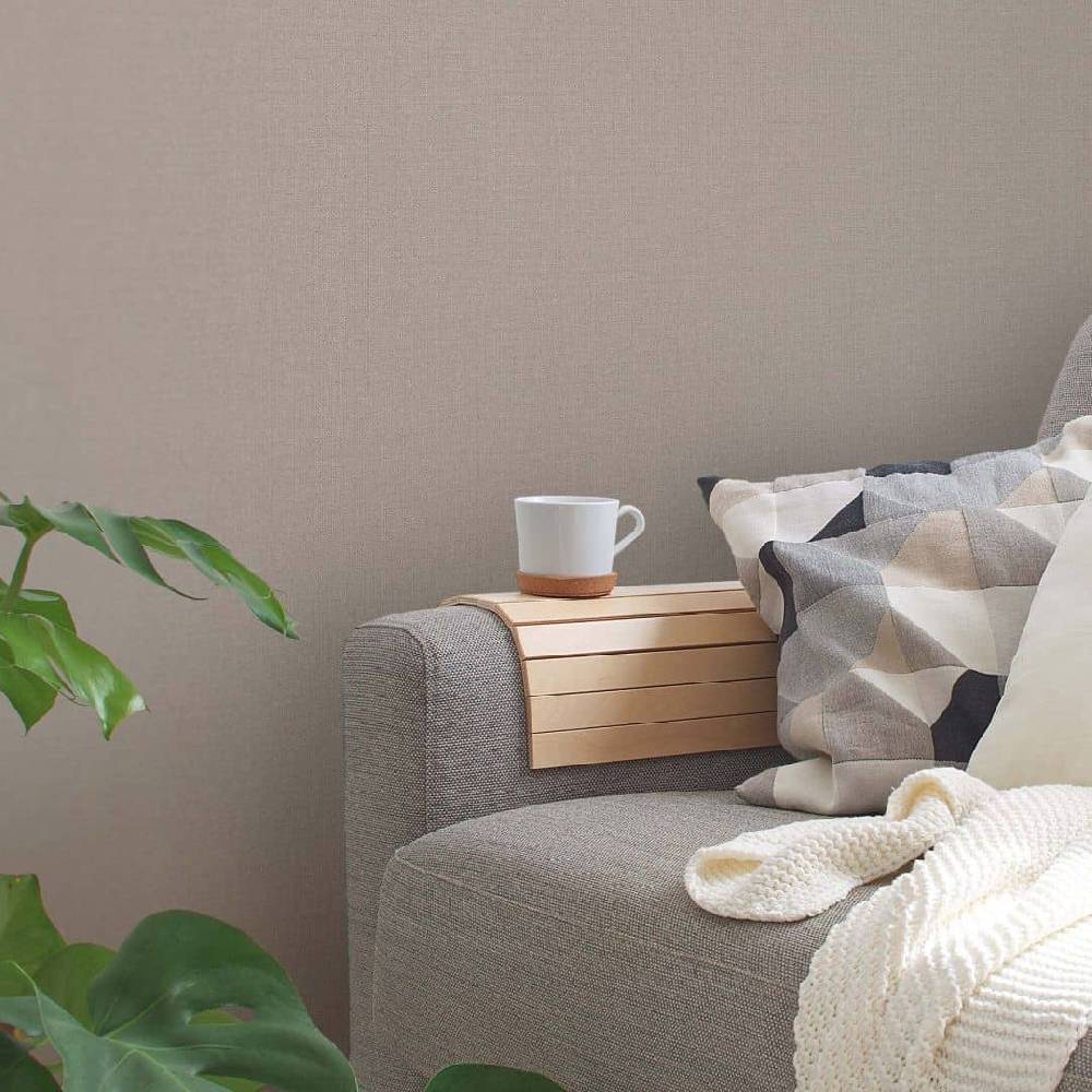 Kaeppel Tapete Greige - Uni Vliestapete Beige Grau - Stoffoptik Wandtapete Riesige Ersparnisse