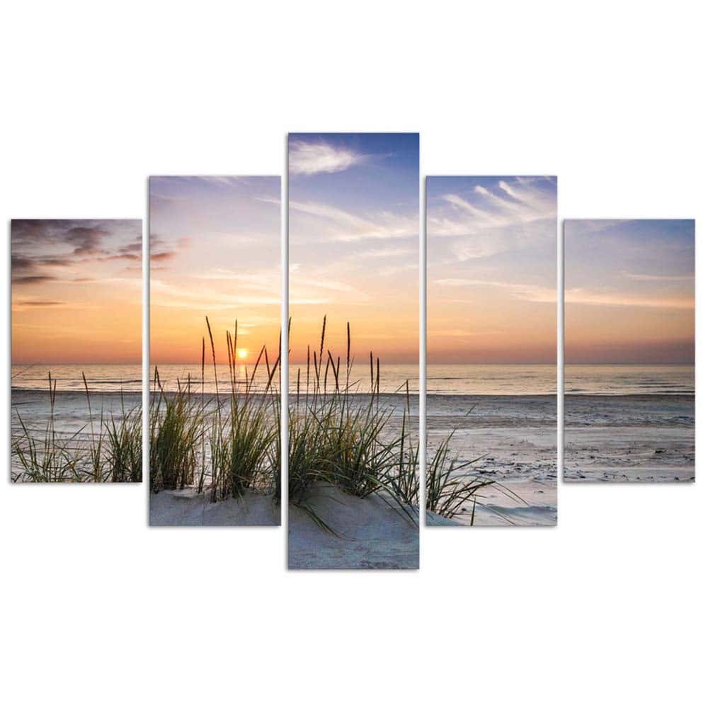 Kaeppel Leinwandbild 5 teilig, Meer Strand Sonnenuntergang Bis zu 60% Rabatt