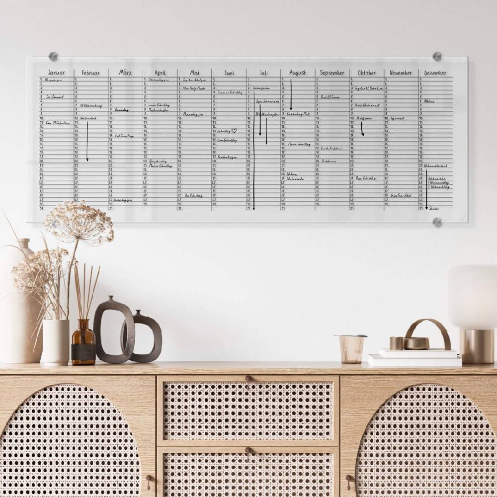 Kaeppel Memoboard Glas/Acryl Jahresplaner Panorama - transparent