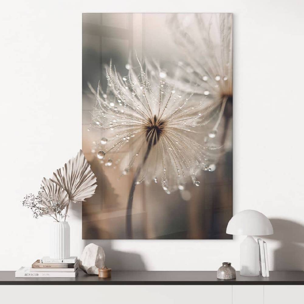 Kaeppel Glasbild Pusteblume in Morgentau - Treechild Begrenzt auf 3 Tage