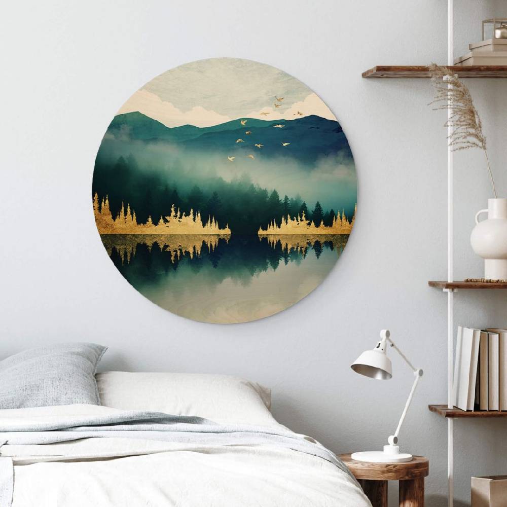 Kaeppel Holzbild SpaceFrog Designs - Morgenruhe - Rund Im Verkauf