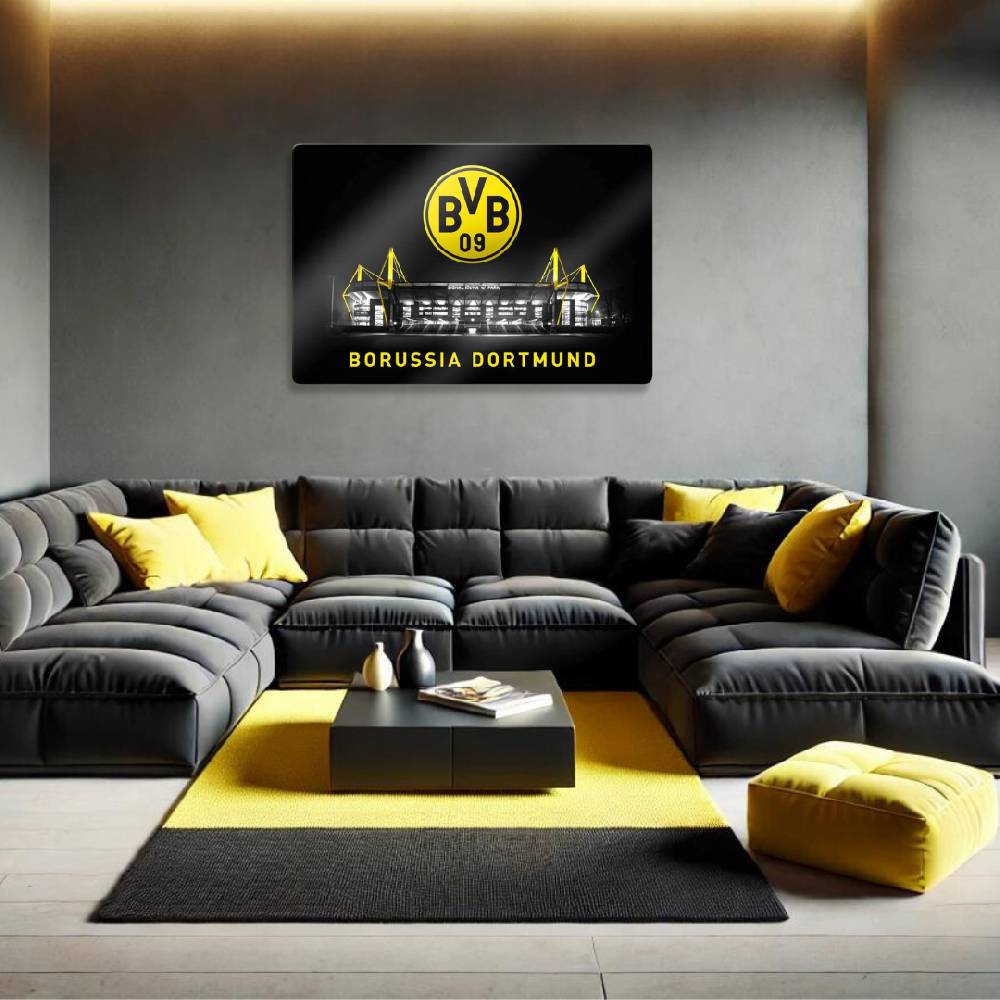 Kaeppel Glasbild BVB - Signal Iduna Park bei Nacht mit Emblem Angebote