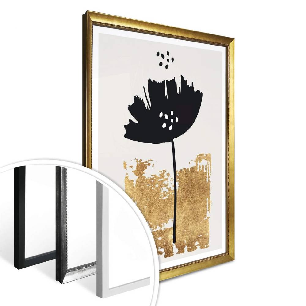 Kaeppel Poster Kubistika - Schwarze Blume Kostenloser Versand