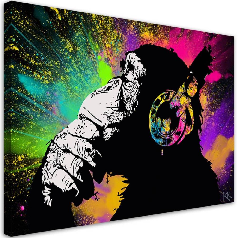 Kaeppel Leinwandbild, Banksy Bunter Affe