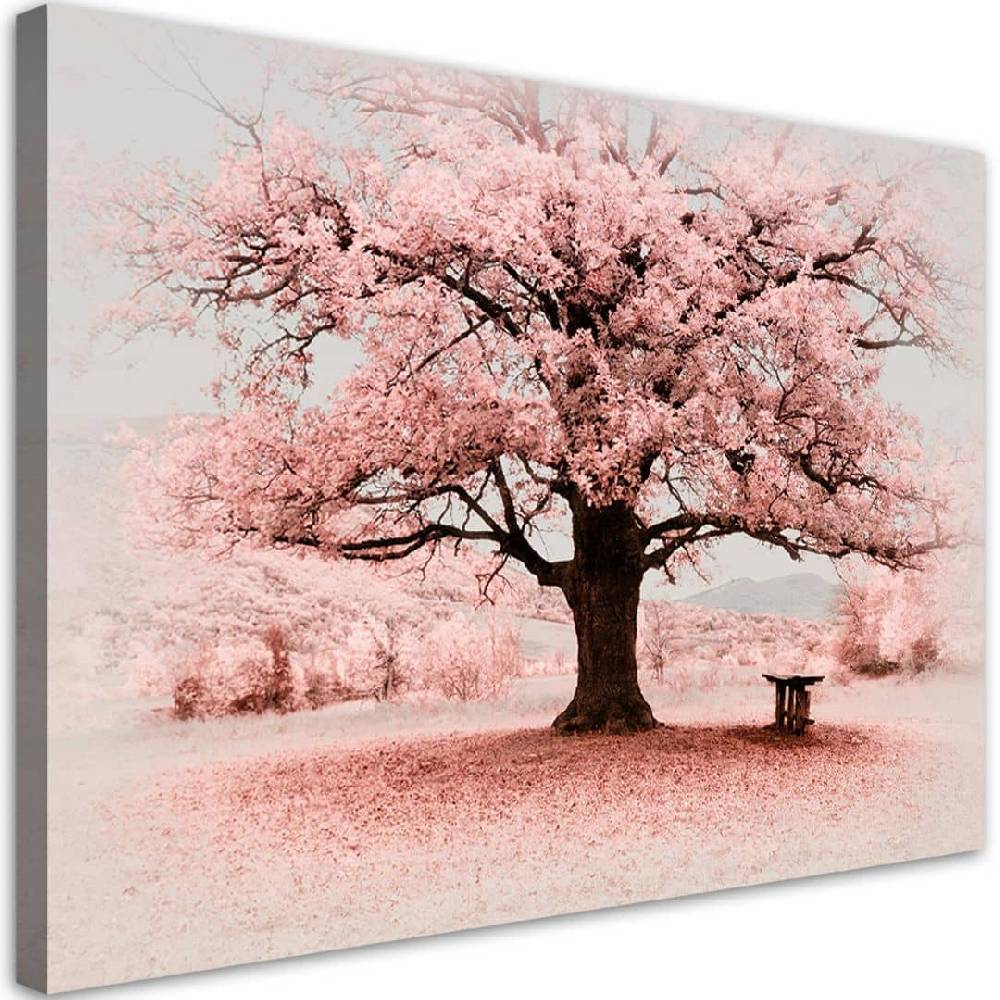 Kaeppel Leinwandbild, Rosa Baum Abstraktion Natur