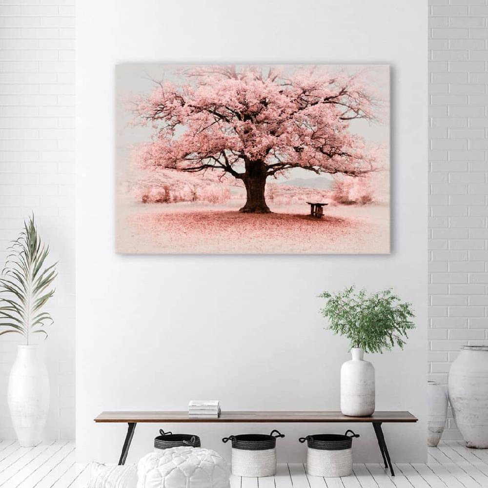 Kaeppel Leinwandbild, Rosa Baum Abstraktion Natur Sonderangebot