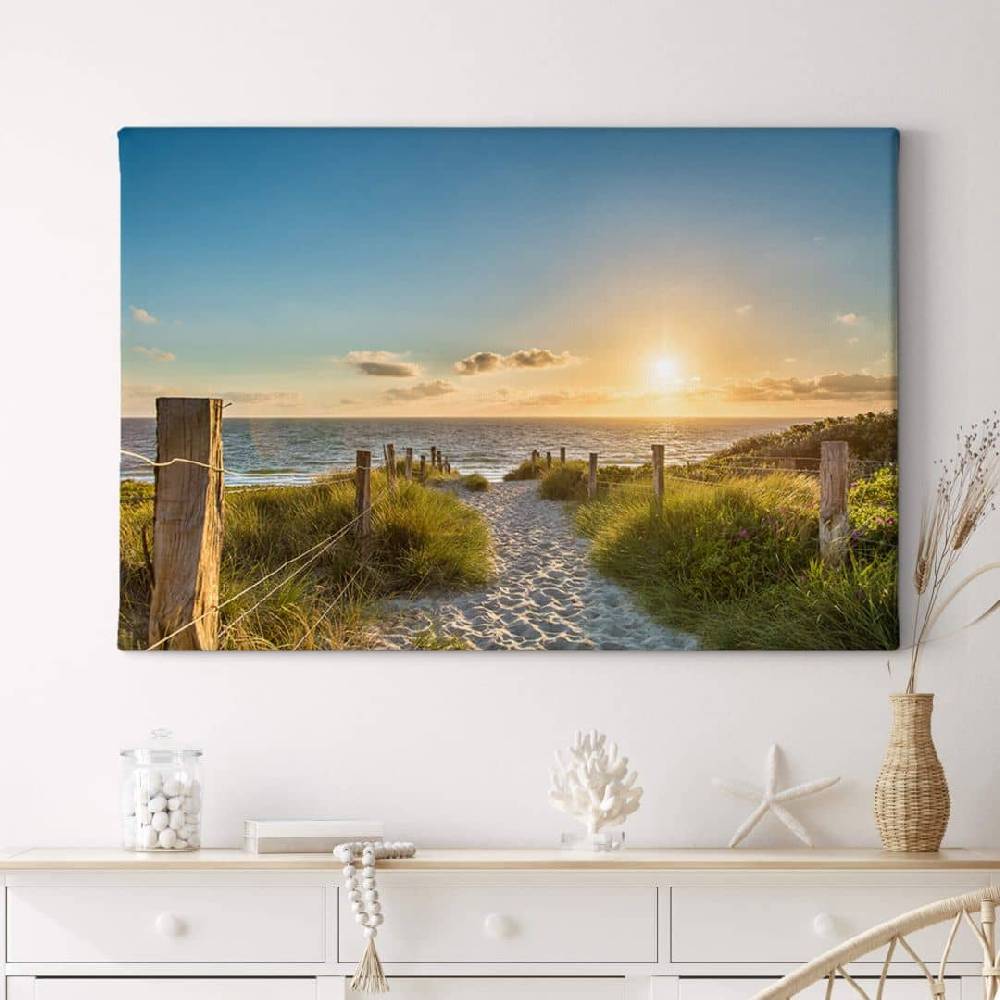 Kaeppel Leinwandbild Sonnenuntergang an der Ostsee Günstig kaufen
