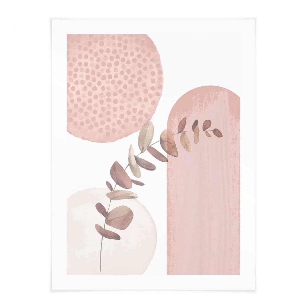 Kaeppel Poster Abstrakt - Moss - Boho in Rosa Preisnachlass