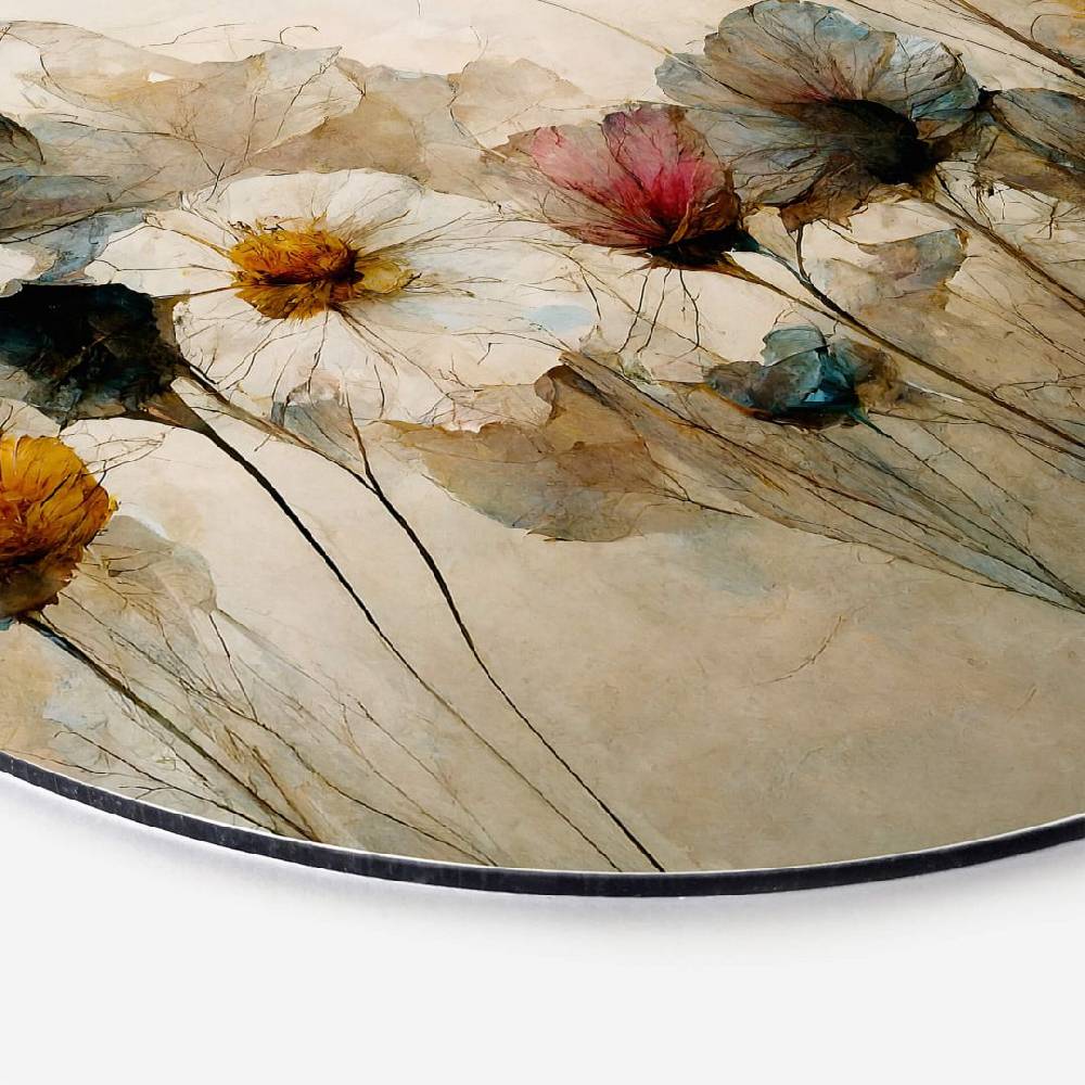 Kaeppel Wandbild Bouquet aus Trockenblumen - Alu-Dibond Rund - Treechild Black Friday