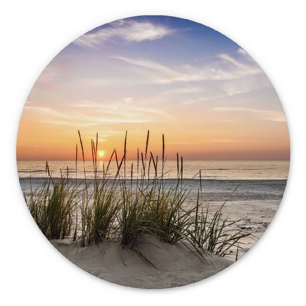 Kaeppel Wandbild Düne am Strand bei Sonnenuntergang - Alu-Dibond Rund