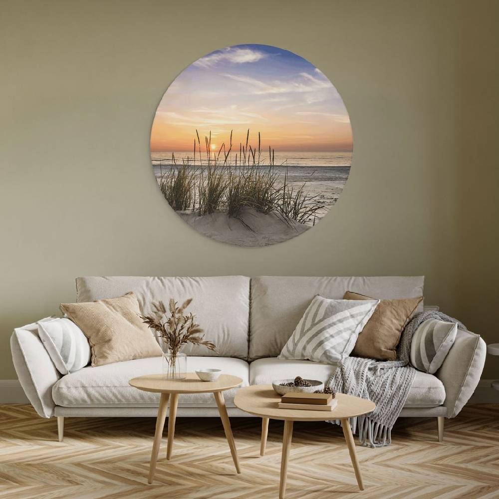 Kaeppel Wandbild Düne am Strand bei Sonnenuntergang - Alu-Dibond Rund Zeitlich begrenztes Angebot