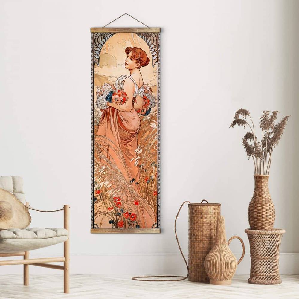 Kaeppel Stoffbild Mucha - Der Sommer 1900 - Panorama Große Rabatte