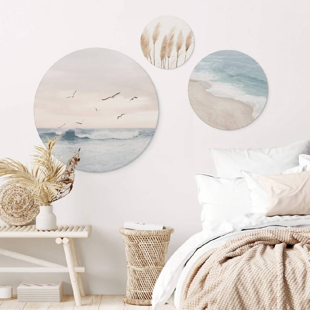 Kaeppel Wandbild Sisi & Seb - Ostsee: Wellen und Meer (3-teilig) - Alu-Dibond Rund