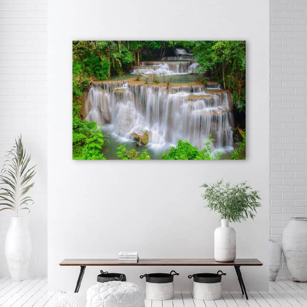 Kaeppel Leinwandbild, Wasserfall Natur Wald Bis zu 50% Rabatt