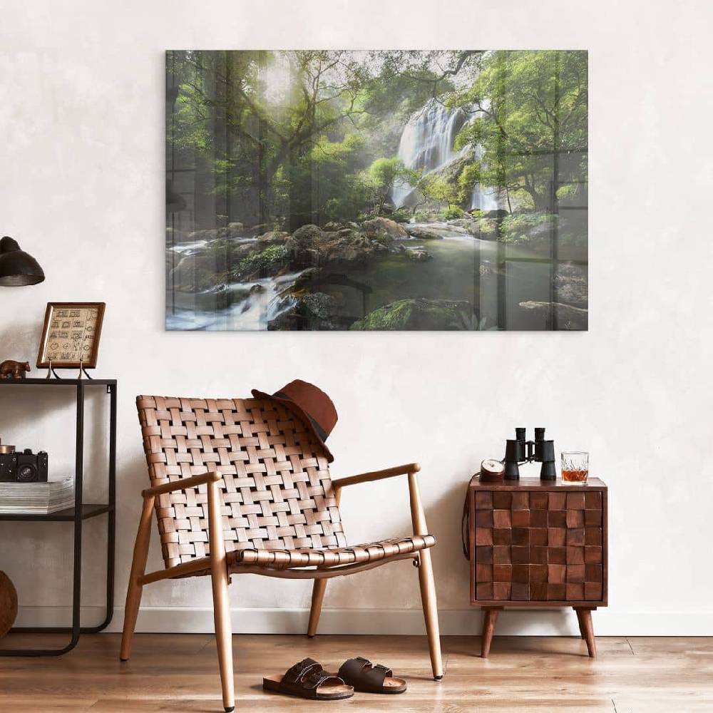 Kaeppel Acrylglasbild Wasserfall im Wald - Foto Nur für heute
