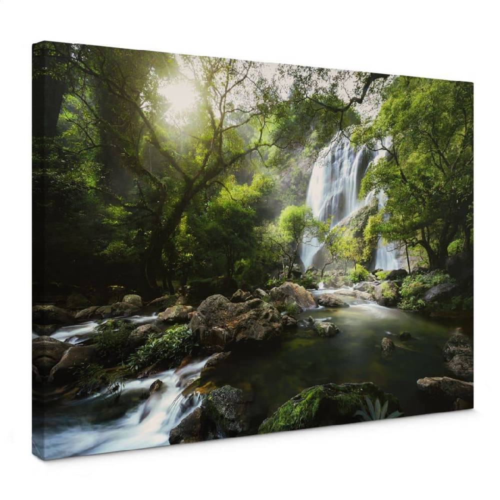 Kaeppel Leinwandbild Wasserfall im Wald - Naturfotografie - Foto