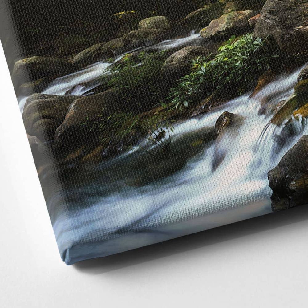 Kaeppel Leinwandbild Wasserfall im Wald - Naturfotografie - Foto 50% Rabatt mit kostenlosem Versand