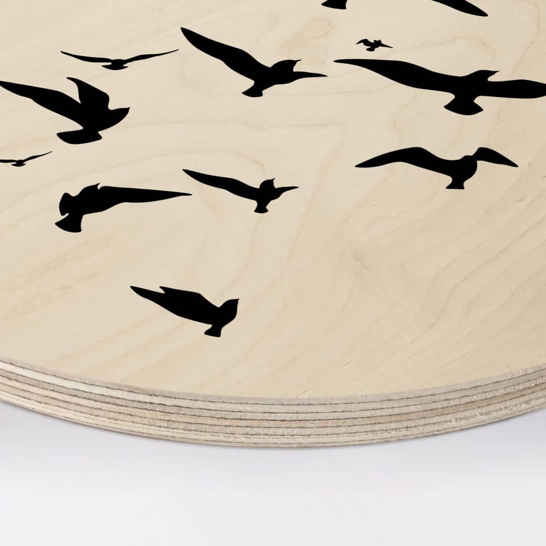 Kaeppel Holzbild Zugvögel auf dem Weg in den Süden - Kubistika - Rund Black Friday Preise