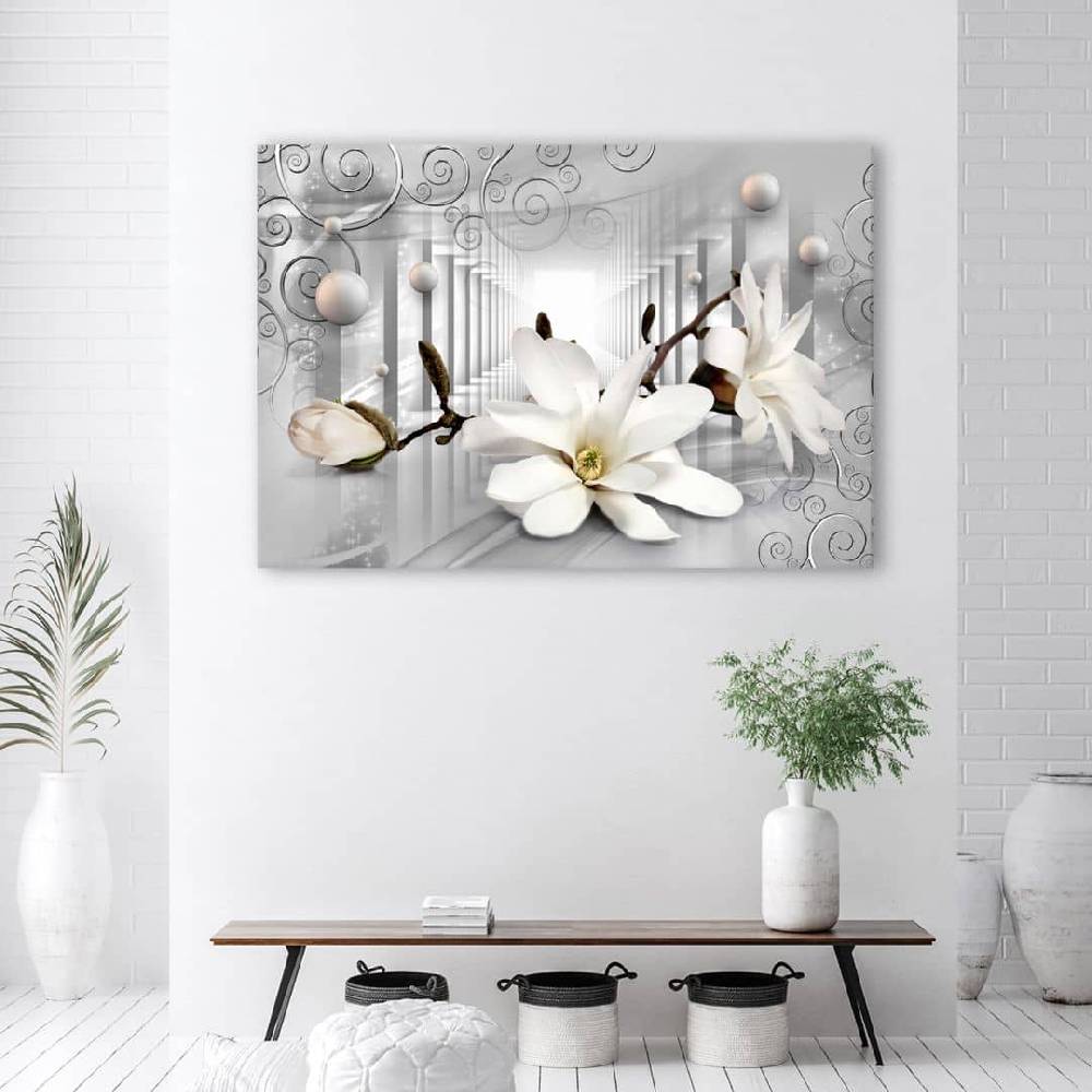 Kaeppel Leinwandbild, Blumen im Tunnel 3D Kugeln zollfrei