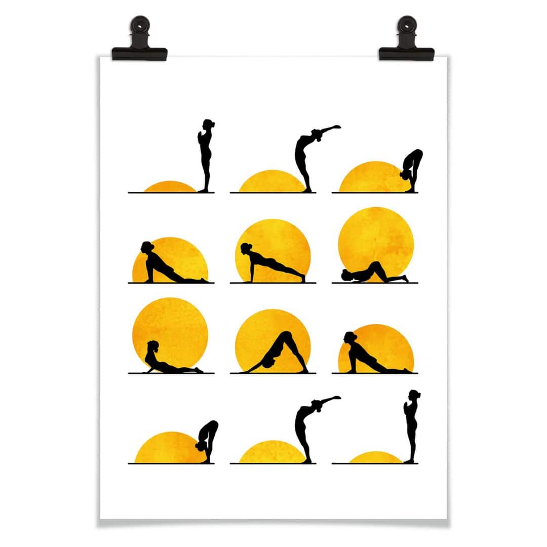 Kaeppel Poster Kubistika - Yoga Der Sonnengruß im Angebot