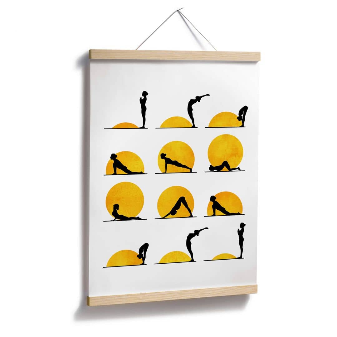 Kaeppel Poster Kubistika - Yoga Der Sonnengruß im Angebot