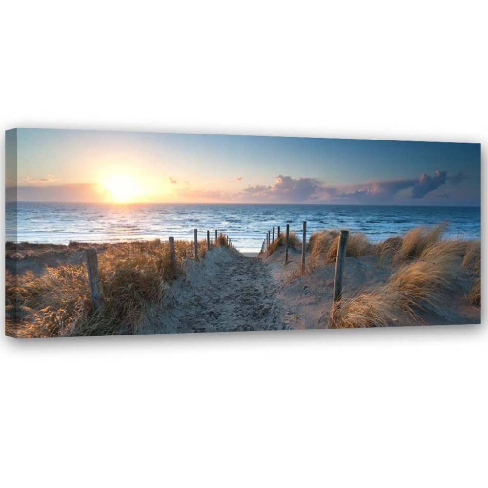 Kaeppel Leinwandbild, Sonnenuntergang am Strand