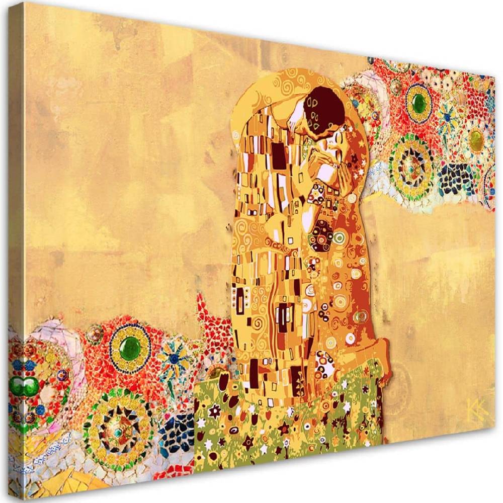 Kaeppel Leinwandbild, Klimt Erfüllung einer Frau Abstrakt