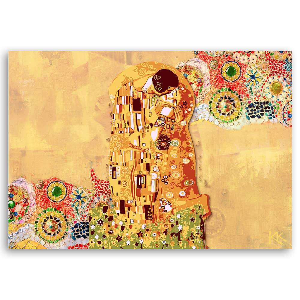 Kaeppel Leinwandbild, Klimt Erfüllung einer Frau Abstrakt Cyber Monday