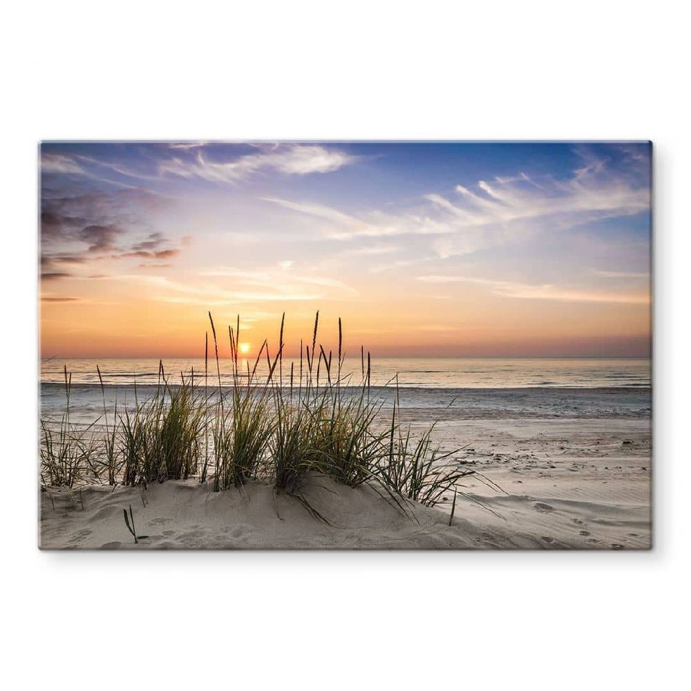 Kaeppel Glasbild Düne am Strand bei Sonnenuntergang Riesige Ersparnisse