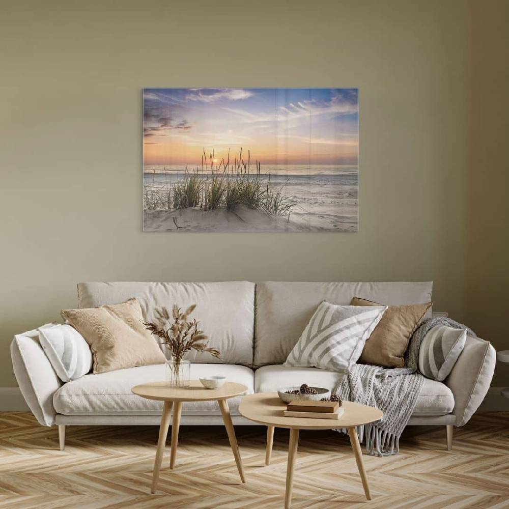 Kaeppel Glasbild Düne am Strand bei Sonnenuntergang Riesige Ersparnisse