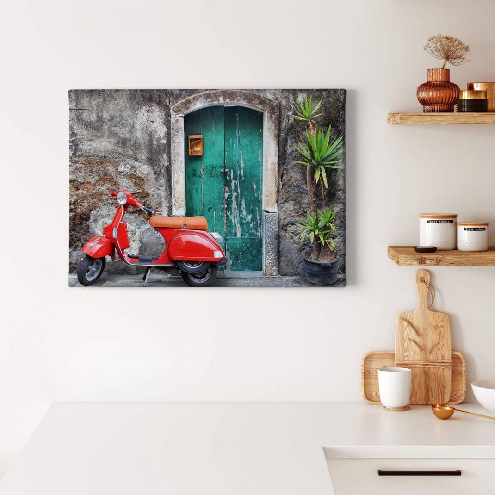 Kaeppel Leinwandbild Red Scooter VIP-Rabatte
