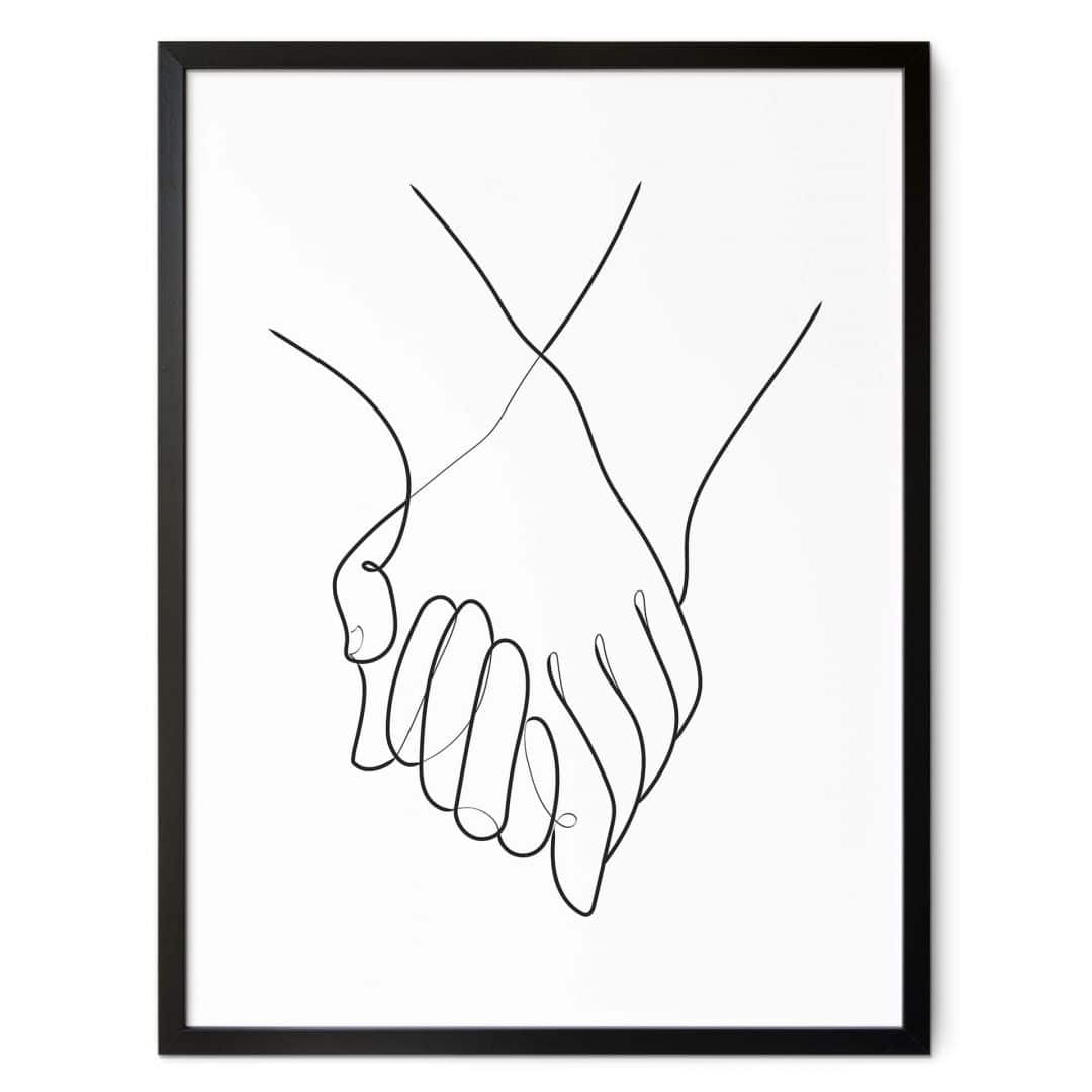 Kaeppel Poster 1X Studio - Line Art Hand in Hand Tiefpreis