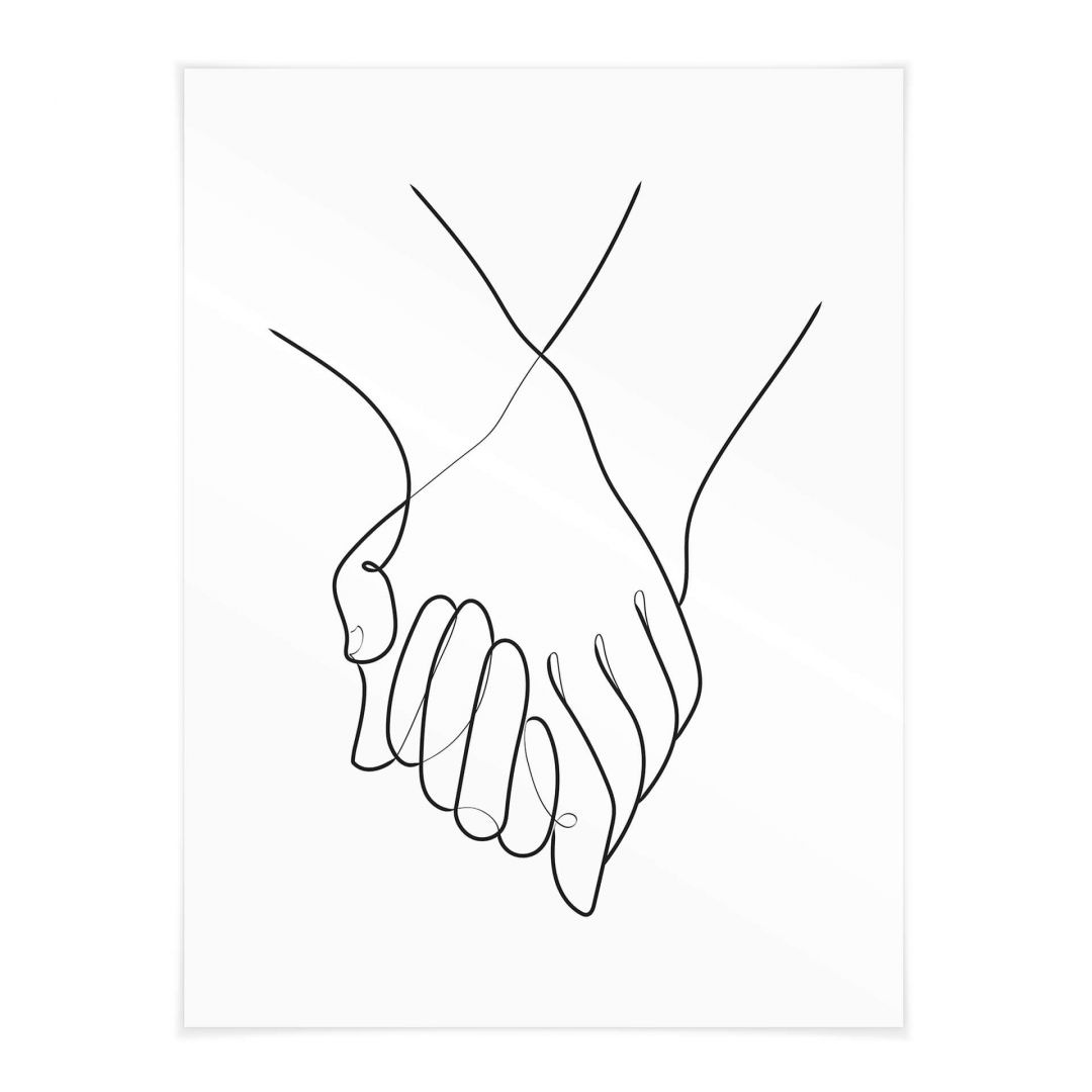 Kaeppel Poster 1X Studio - Line Art Hand in Hand Tiefpreis