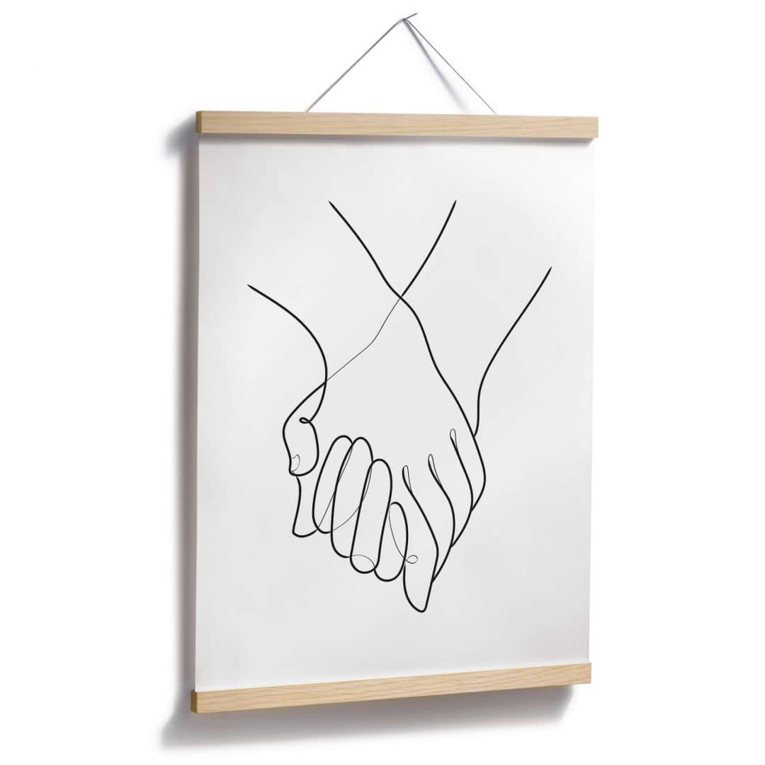 Kaeppel Poster 1X Studio - Line Art Hand in Hand Tiefpreis